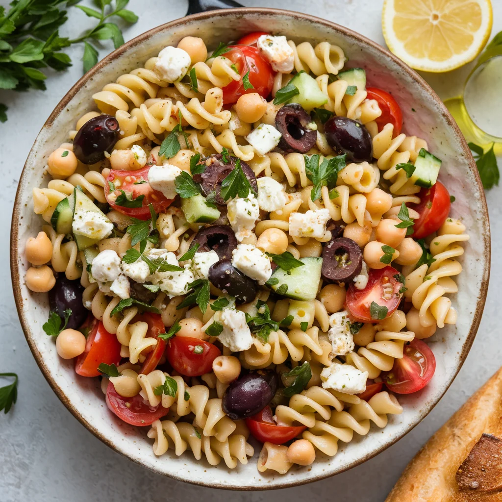 High Protein Pasta Salad Vegetarian