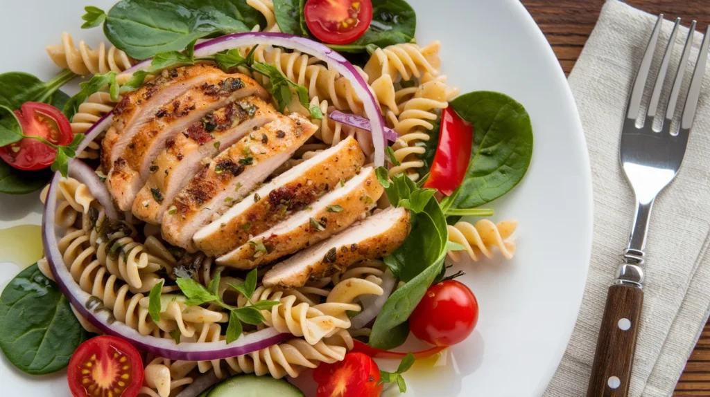 High-Protein Pasta Salad with Chicken