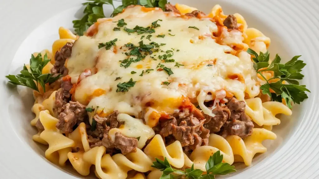 Cheesy Penne with Garlic Butter Ground Beef