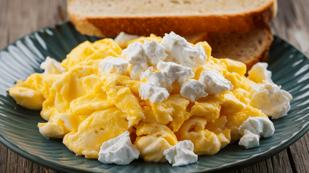 scrambled eggs with cottage cheese