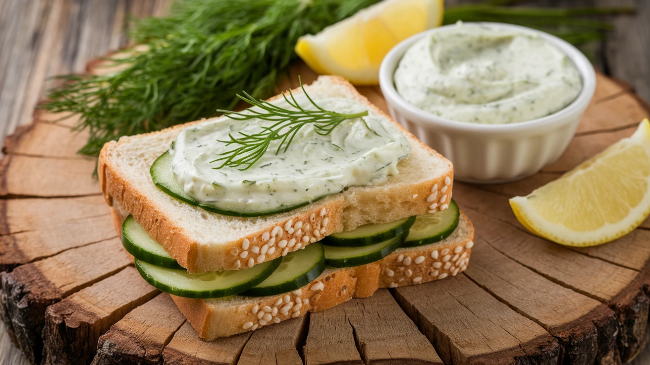 Cucumber Sandwich with Creamy Lemon Dill Spread