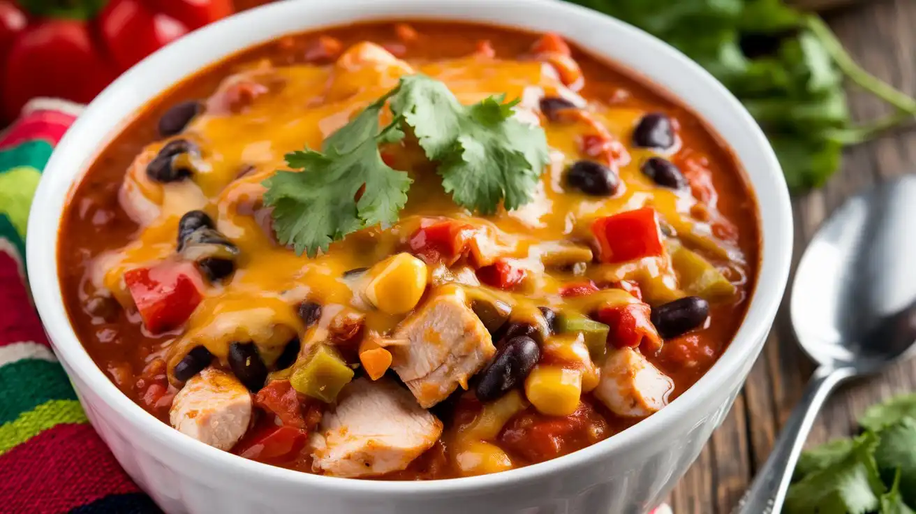 Slow-Cooker Cheesy Chicken Enchilada Chili