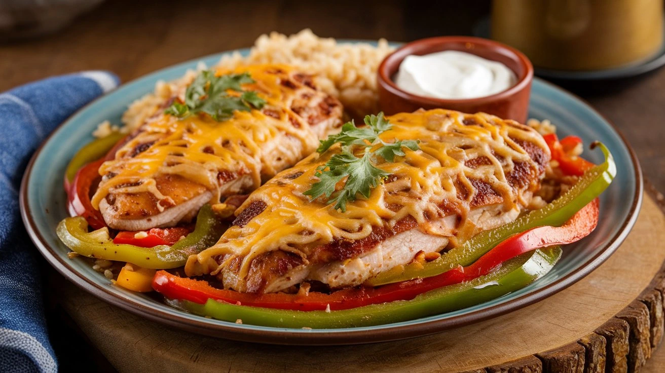 Cheesy Baked Fajita Chicken