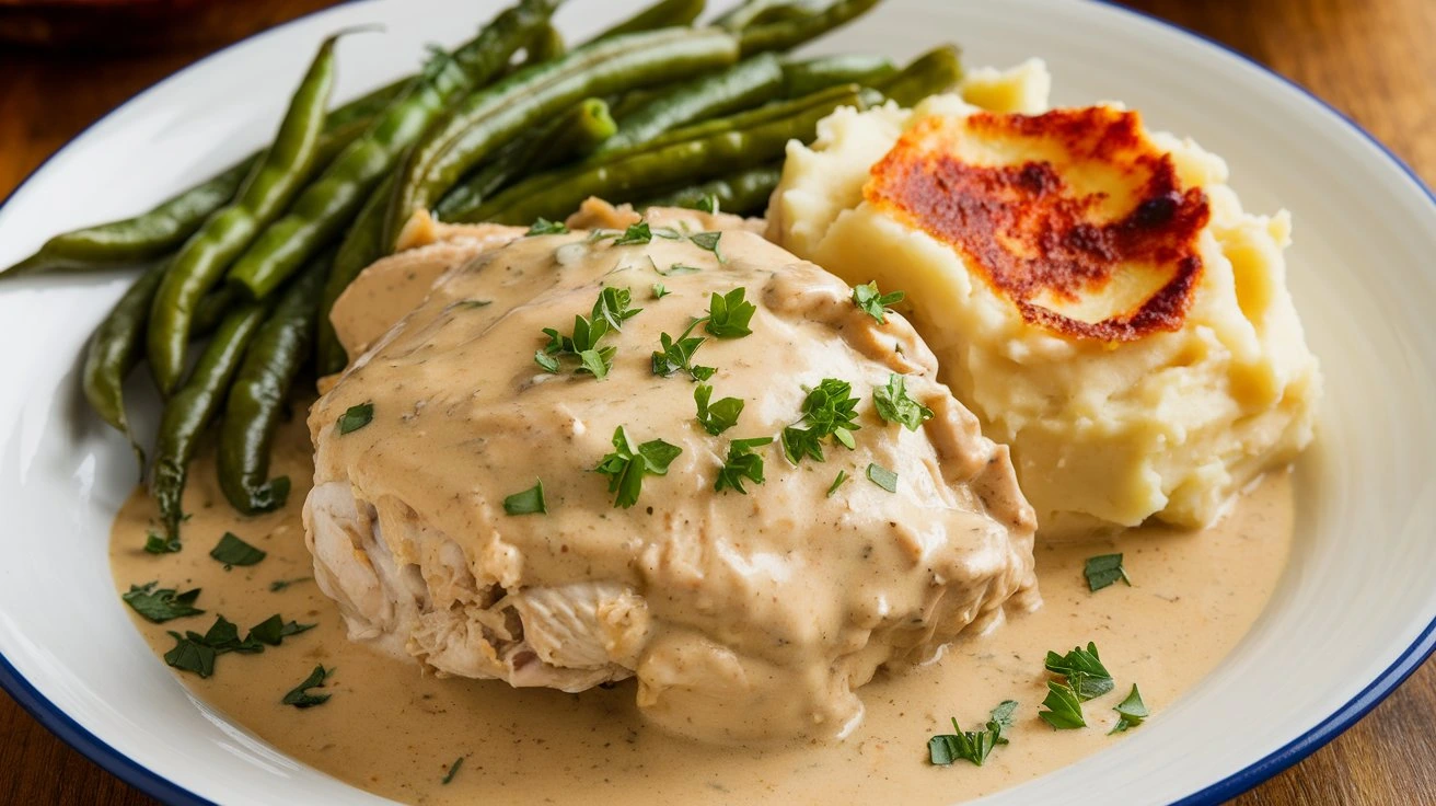 Slow Cooker Creamy Chicken & Gravy Recipe