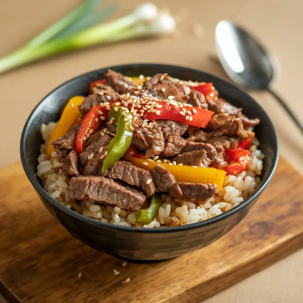 Beef and Pepper Rice Bowl