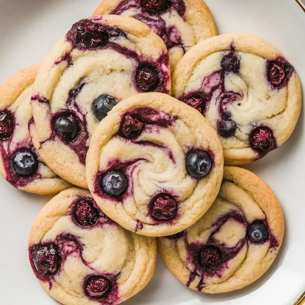 Blueberry Cheesecake Swirl Cookies