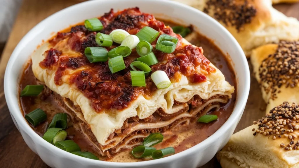 White Lasagna Soup & Reuben Crescent Bake