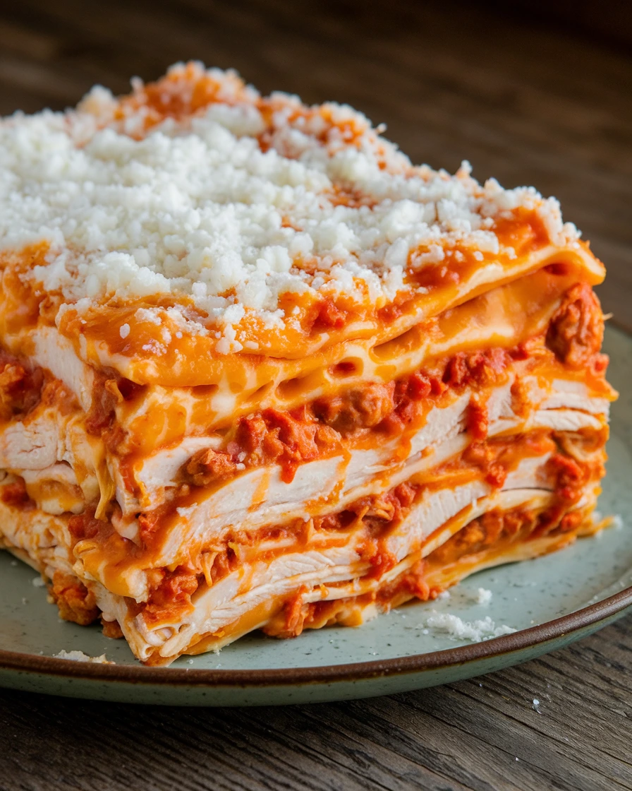 Cheesy Buffalo Chicken Lasagna