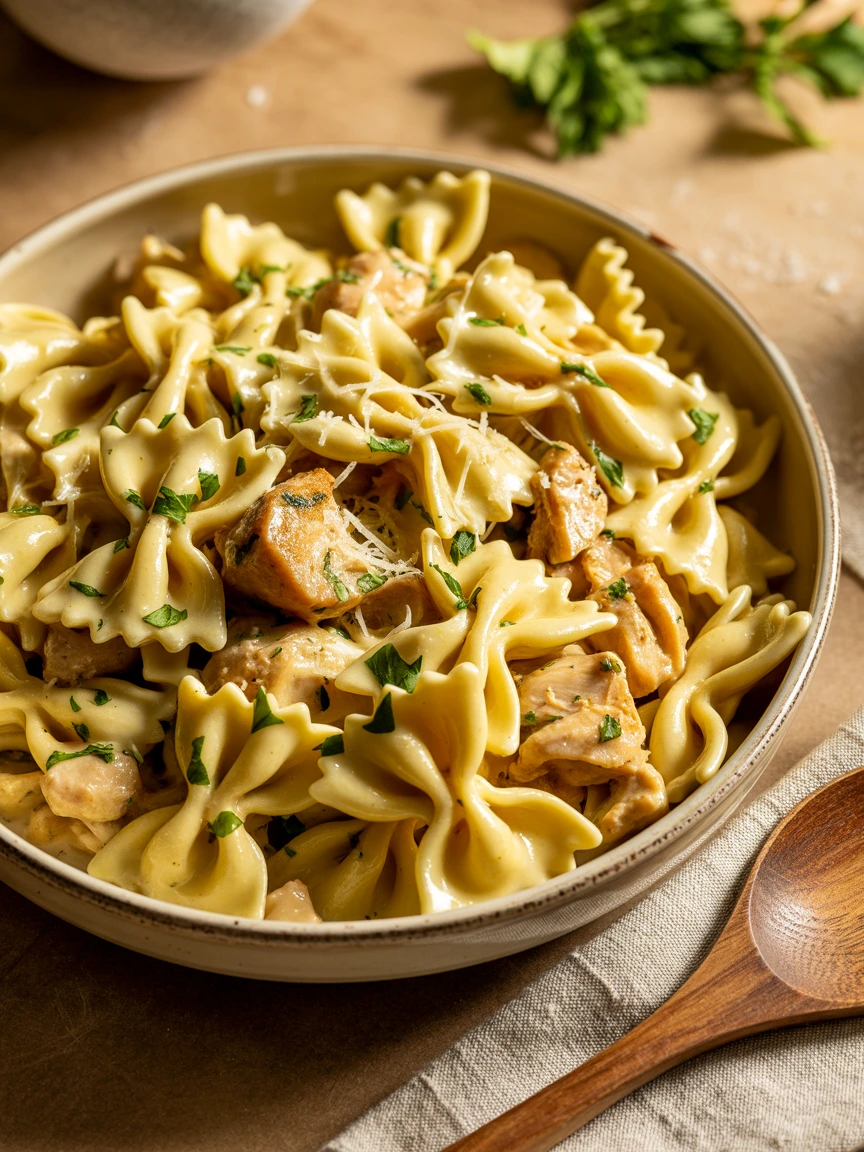 Zesty Lemon Garlic Chicken Bowtie Pasta