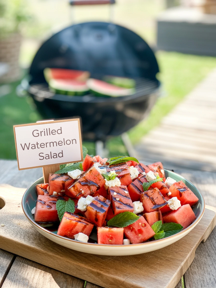 Grilled watermelon salad