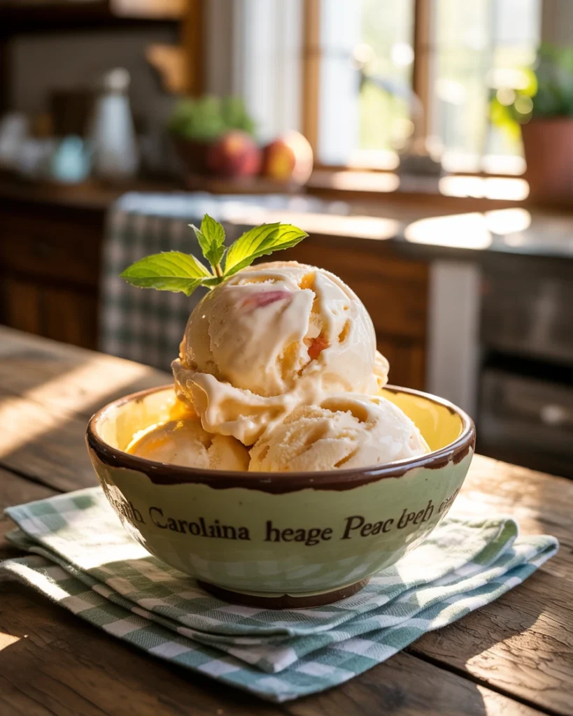 South Carolina Homemade Peach Ice Cream