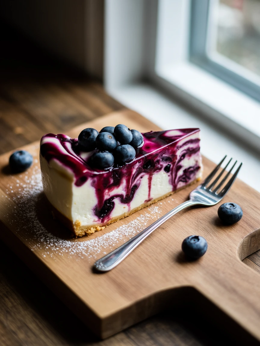 Blueberry Swirl Cheesecake