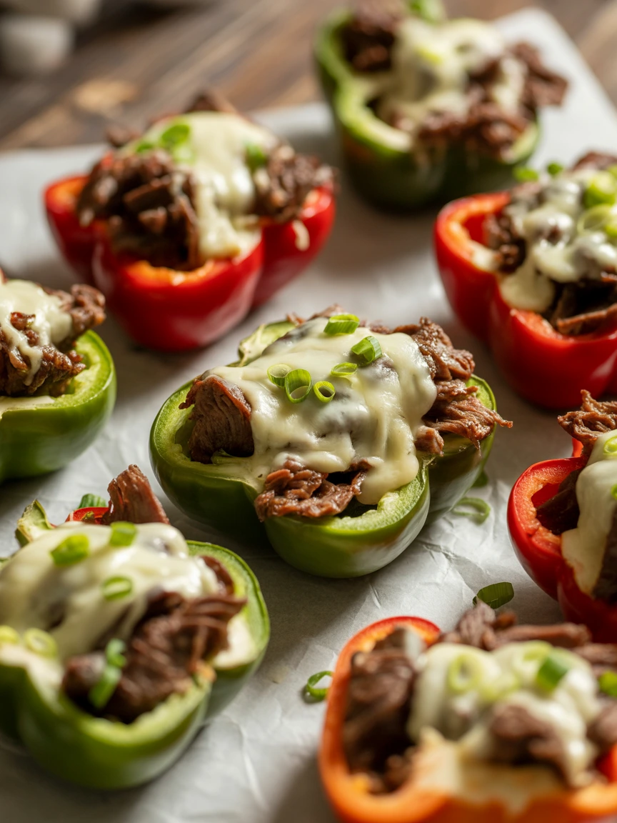 Philly Cheesesteak Bell Pepper Bites