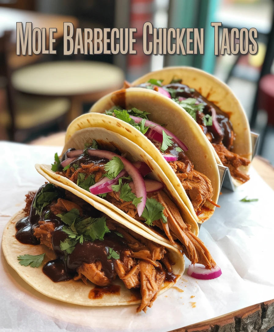 Mole Barbecue Chicken Tacos